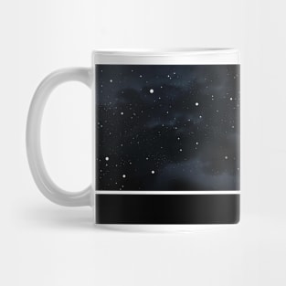 Night Sky Aesthetic Design in B&W Mug